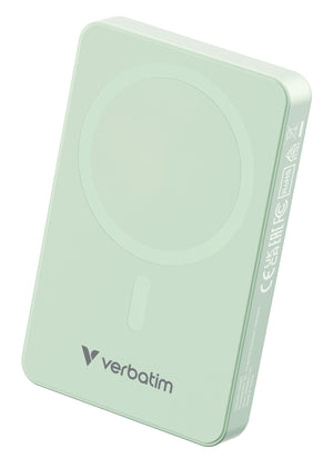 Verbatim Charge 'n' Go Essentials Magnetic Wireless Power Bank 10000 mAh Green