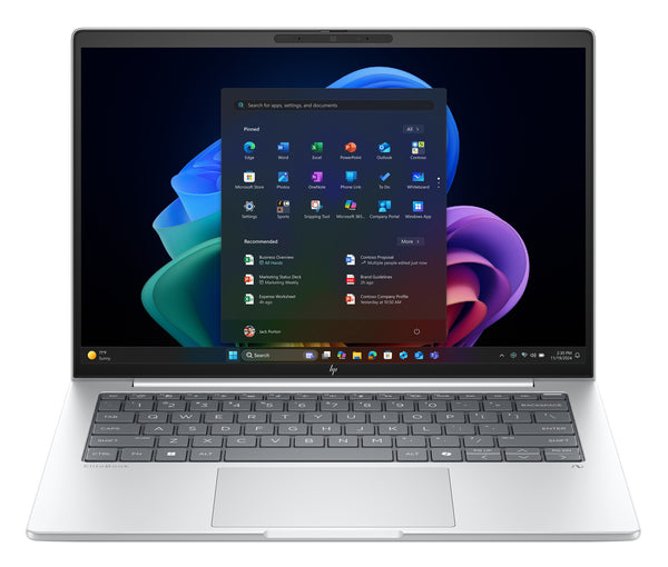 HP EliteBook 8 G1a Next Gen AI PC Wolf Pro Security Edition Copilot+ PC AMD Ryzen™ AI 5 340 Laptop 35.6 cm (14") Touchscreen WUXGA 32 GB DDR5-SDRAM 512 GB SSD Wi-Fi 7 (802.11be) Windows 11 Home Silver