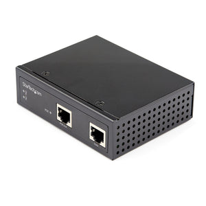 StarTech.com Industrial Gigabit PoE Injector - High Speed/High Power 90W - 802.3bt PoE++ 52V-56VDC DIN Rail UPoE/Ultra Power Over Ethernet Injector Adapter -40C to +75C Rugged - TAA