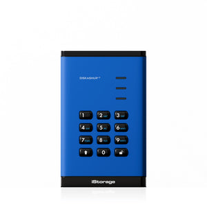 iStorage diskAshur³ SSD 16TB Blue | Secure Portable Solid State Drive | FIPS 140-3 Level 3 Complaint |Common Criteria EAL 5+ | PIN protected | AES-XTS 256-bit hardware encryption | GDPR, TAA Compliant | Dust/Water Resistant |