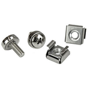 StarTech.com 100-Pack M5 12mm Screws, Square Hole Cage Nuts and Installation Tool, Hardware Mounting Kit for 19" or 10" Server Racks, Cabinets and Enclosures, Silver - TAA
