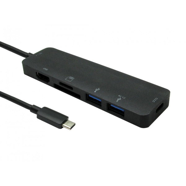 Cables Direct NLUSB3C-6PHUB laptop dock/port replicator USB 3.2 Gen 1 (3.1 Gen 1) Type-C Black