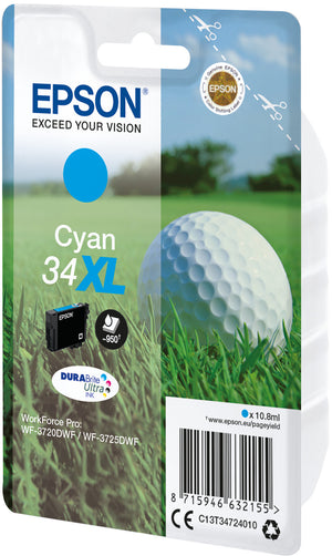 Epson Golf ball 34XL DURABrite Ultra Single Cyan Ink