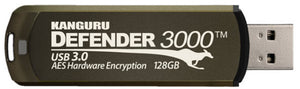iStorage Kanguru Defender 3000™ SuperSpeed USB 3.0 128 GB| Secure Flash Drive | FIPS 140-3 Level 3 pending, FIPS 140-2 Level 3 Certified | AES-XTS 256-bit Hardware Encryption | TAA Compliant|