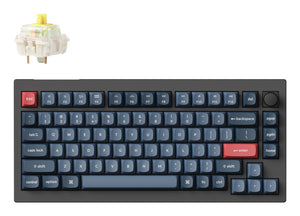 Keychron V1 Max keyboard Universal USB + RF Wireless + Bluetooth QWERTY UK English Black, Grey