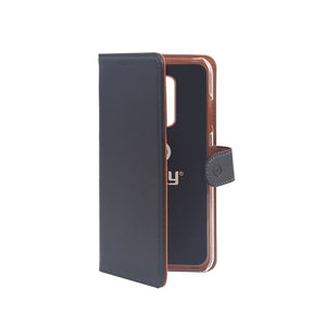 Celly Wally mobile phone case 14.7 cm (5.8") Folio Black, Brown