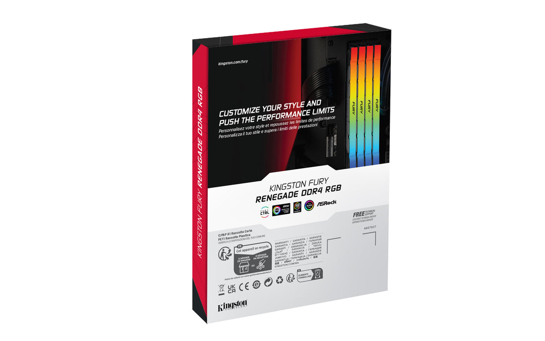 Kingston Technology FURY 8GB 4000MT/s DDR4 CL19 DIMM Renegade RGB