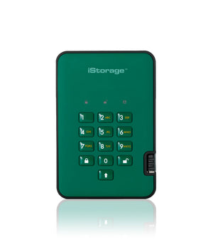 iStorage diskAshur² HDD 1TB Green | Secure Portable Hard Drive |AES-XTS 256-bit Hardware Encryption | PIN protected | OS & Platform Independent | TAA Compliant |Brute force hack defence | Dust/Water Resistant
