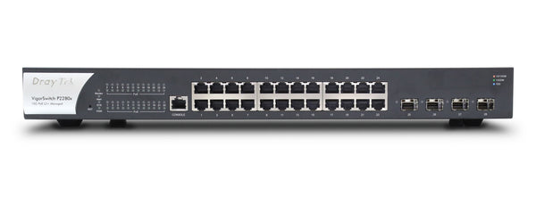 DrayTek VSP2280X-K network switch Managed L2 Gigabit Ethernet (10/100/1000) Power over Ethernet (PoE) 1U Black