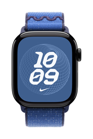 Apple Nike Sport Loop Band Blue Nylon, Recycled polyester, Spandex