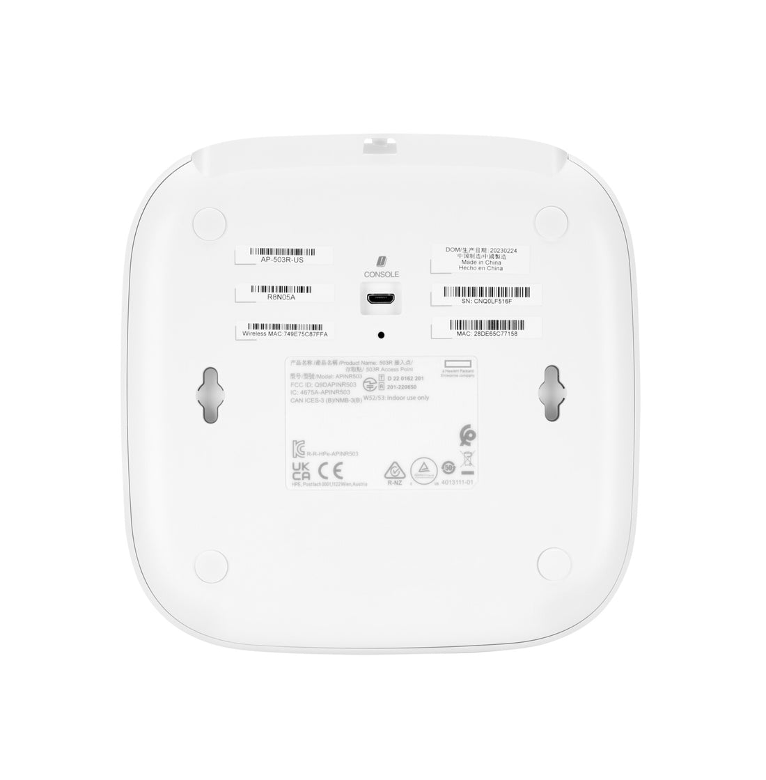 HPE Aruba Networking AP-503R (RW1) Dual Radio 2x2 Wi-Fi 6 Remote Access Point