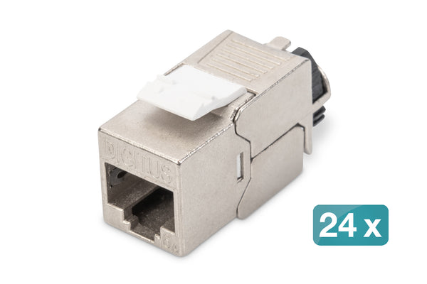 Digitus CAT 6A Keystone module, shielded with intelligent cable manager, set (24 pieces)
