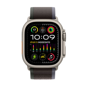 Apple Watch Ultra 2 GPS + Cellular, 49mm Titanium Case w/ Blue/Black Trail Loop - M/L