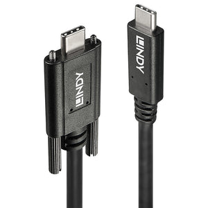 Lindy Dual Screw USB cable USB 3.2 Gen 2 (3.1 Gen 2) 1 m USB C Black