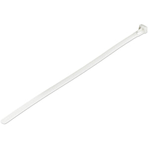 StarTech.com 10"(25cm) Reusable Cable Ties - 1/4"(7mm) wide, 2-1/2"(65mm) Bundle Dia. 50lb(22kg) Tensile Strength, Releasable Nylon Ties, Indoor/Outdoor, 94V-2/UL Listed, 100 Pack - White - TAA