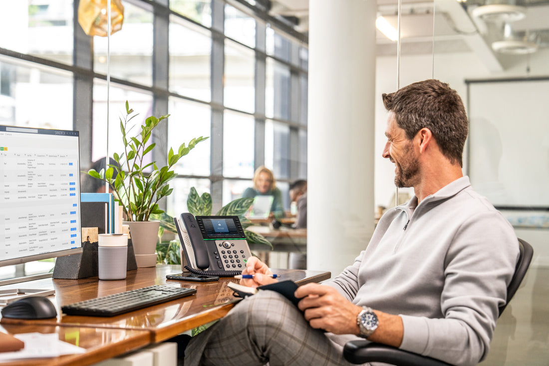 Poly Edge E550 IP Phone and PoE-enabled