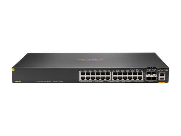 HPE Aruba Networking Aruba 6300F 24-port 1GbE Class 4 PoE & 4-port SFP56 Managed L3 Gigabit Ethernet (10/100/1000) Power over Ethernet (PoE) 1U Grey