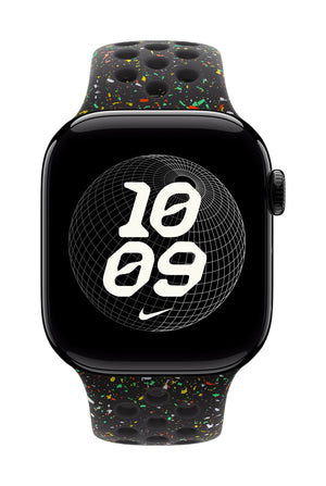 Apple MGAF4ZM/A smart wearable accessory Band Black Aluminium, Fluoroelastomer