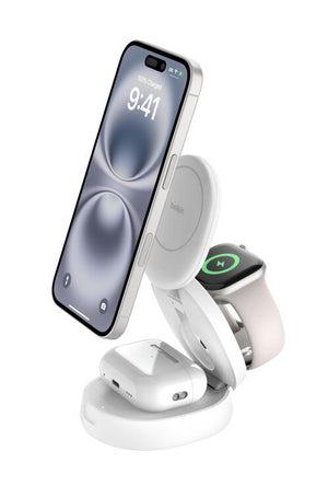 Belkin WIZ034MYWH mobile device charger Watch, Smartphone, Headset White USB Wireless charging Fast charging Indoor