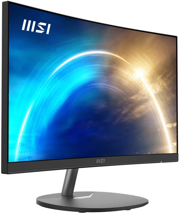 MSI Pro MP241CA 23.6 Inch Curved Monitor, 1500R, Full HD (1920 x 1080), 75Hz, VA, 4ms, FreeSync, HDMI, DiplayPort, Built-in Speakers, Anti-Glare, Anti-Flicker, Less Blue light, TÜV Certified, VESA, Kensington, Black
