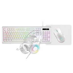 VIDA GAMER WHT 4IN1 USB KB MS HS KIT keyboard Mouse included Gaming QWERTY UK English White