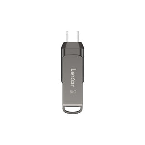 Lexar JumpDrive Dual Drive D400 USB flash drive 64 GB USB Type-A / USB Type-C 3.2 Gen 1 (3.1 Gen 1) Silver