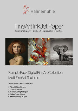 Hahnemühle Sample Pack Matt FineArt Textured Art paper 10 sheets