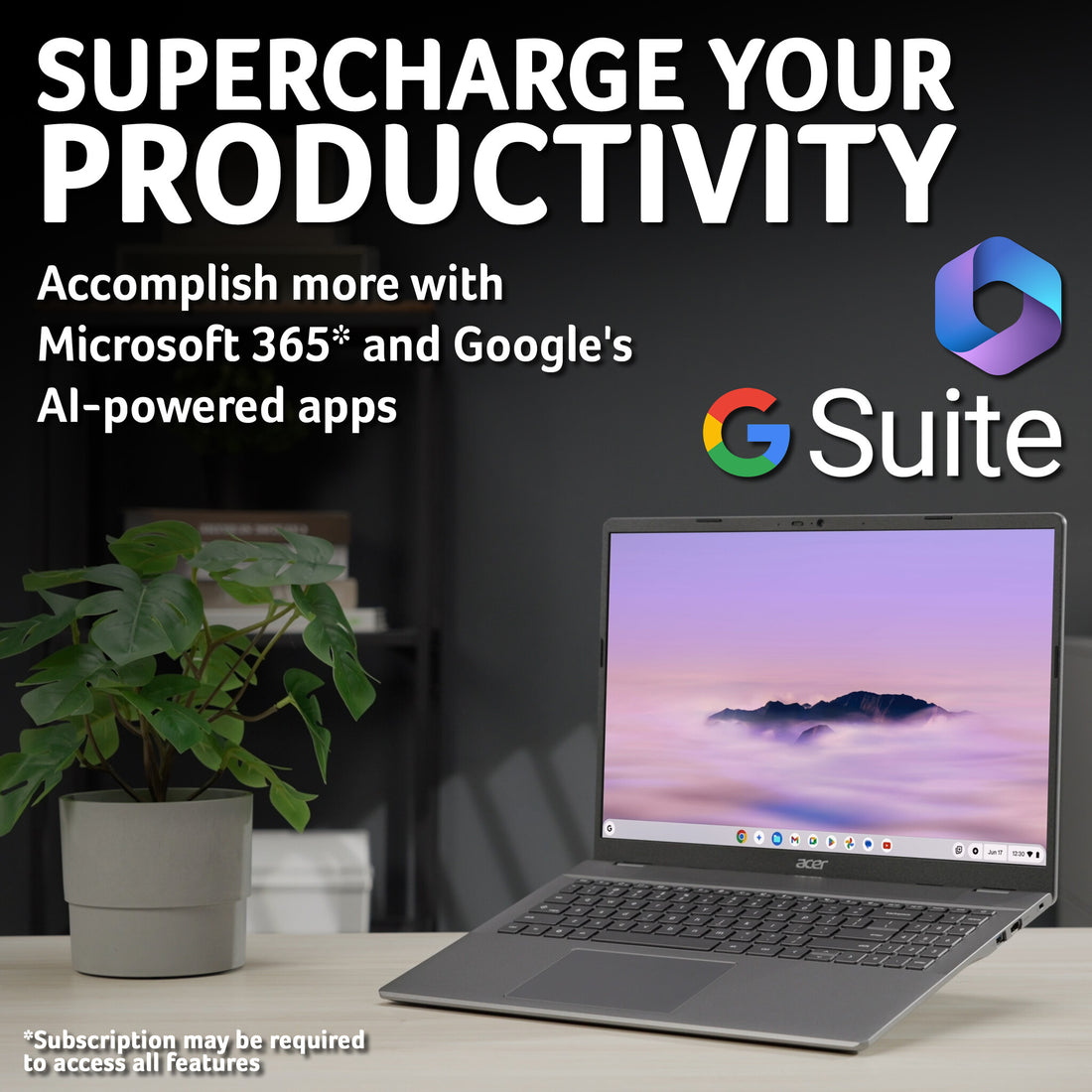 Acer Chromebook Plus 516 Intel Core 5-120U 8GB RAM 128GB UFS 16" Chrome OS Laptop
