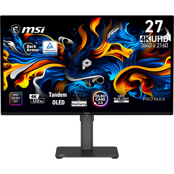 MSI Pro MAX 271UPX12G computer monitor 67.3 cm (26.5") 3840 x 2160 pixels UltraWide Full HD QD-OLED Black